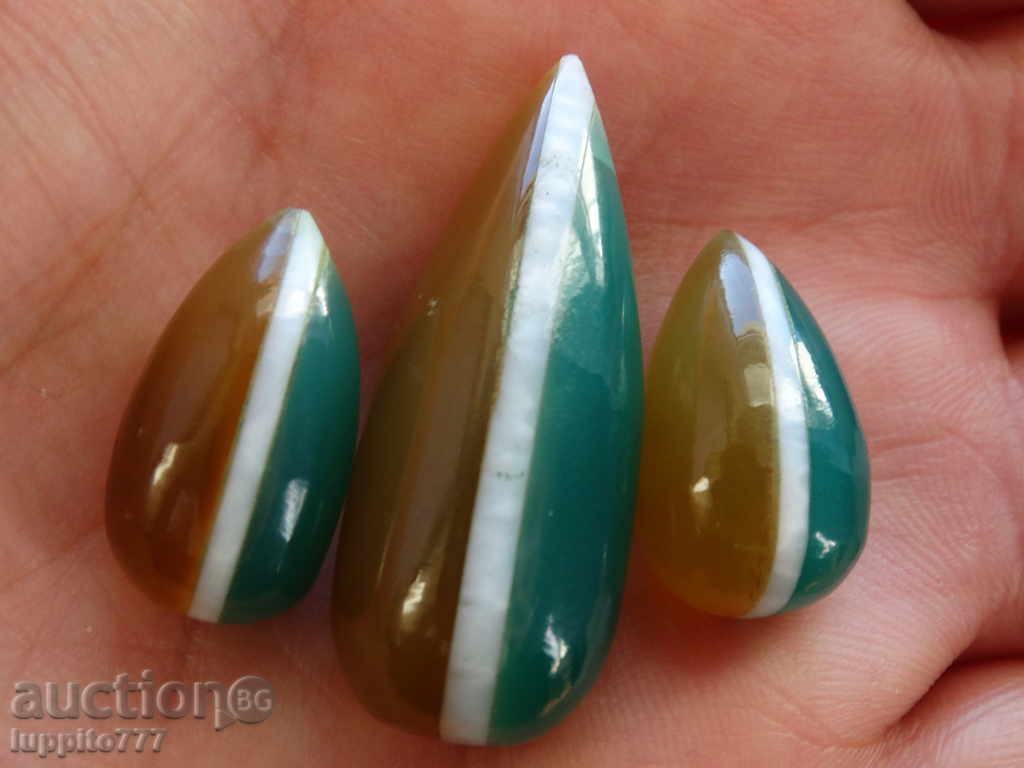 chalcedone 3 pieces - set - 6 chalcedone 3 pieces - set - 6