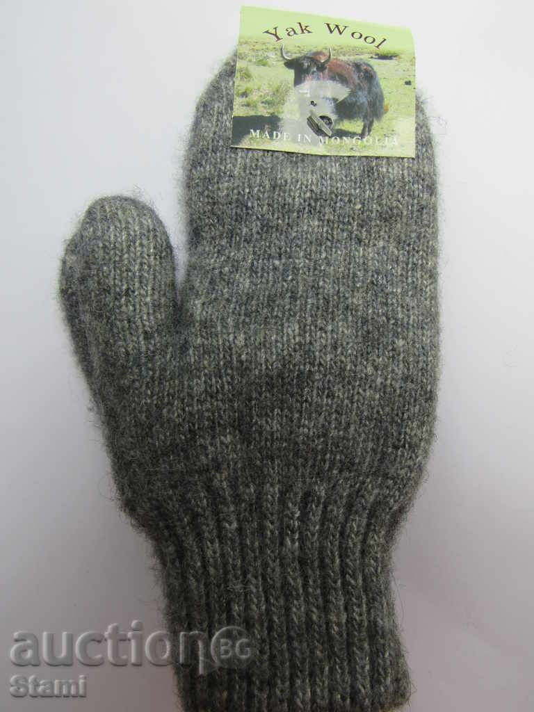 Mănuși pentru copii din lână de iac tricotate la mașină cu un deget,