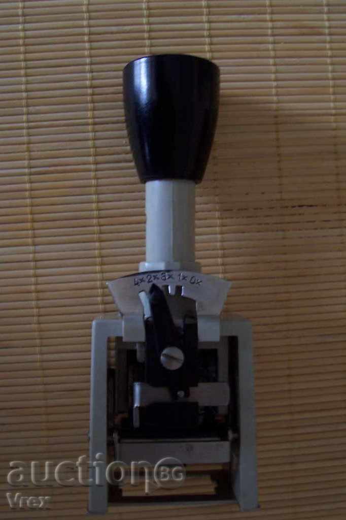 Auction Old numerator with box and instructions Auction Old numerator with box and instructions