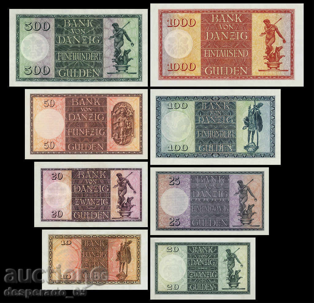 (¯` '• .¸ (Αναπαραγωγή) GDANSK Σετ τραπεζογραμματίων UNC 1924-38 •' ') με τιμή 40.00 BGN | € 20.45 (¯` '• .¸ (Αναπαραγωγή) GDANSK Σετ τραπεζογραμματίων UNC 1924-38 •' ') με τιμή 40.00 BGN | € 20.45