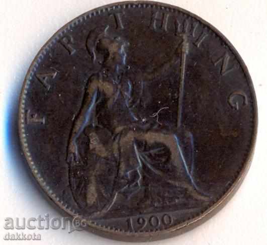 Великобритания фартинг 1900 година Виктория