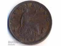 Великобритания фартинг 1891 година Виктория