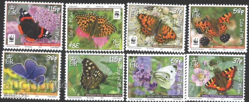 Чисти марки WWF Фауна Пеперуди 2011 от Остров Ман