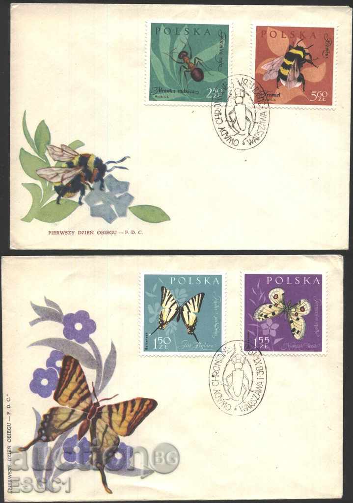Auction (FDC) Fauna Insects 1961 from Poland Auction (FDC) Fauna Insects 1961 from Poland