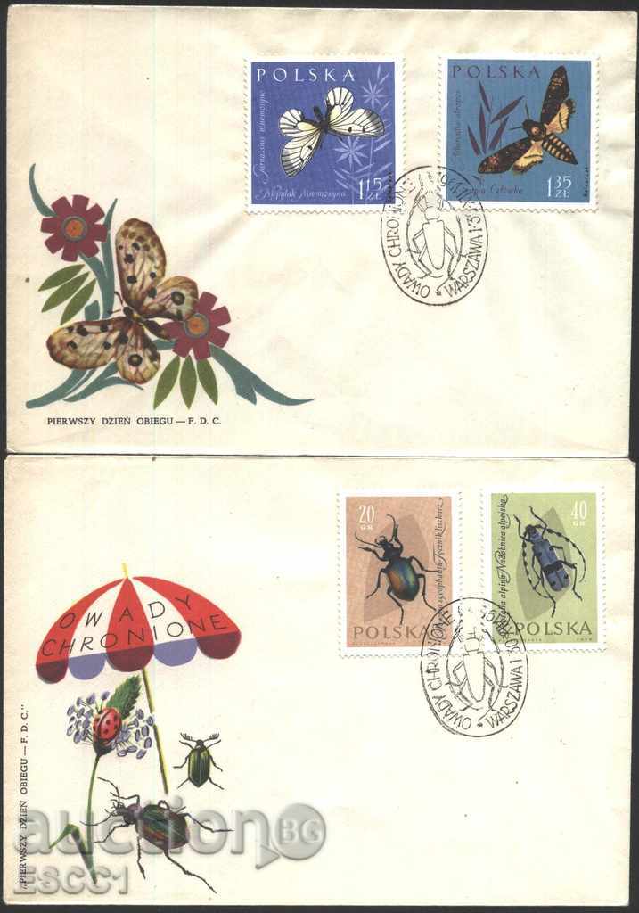 Delivery of (FDC) Fauna Insects 1961 from Poland Delivery of (FDC) Fauna Insects 1961 from Poland