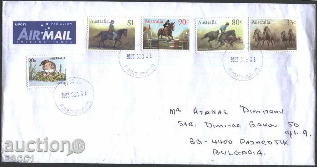 Пътувал  плик с марки Коне 1986 от Австралия
