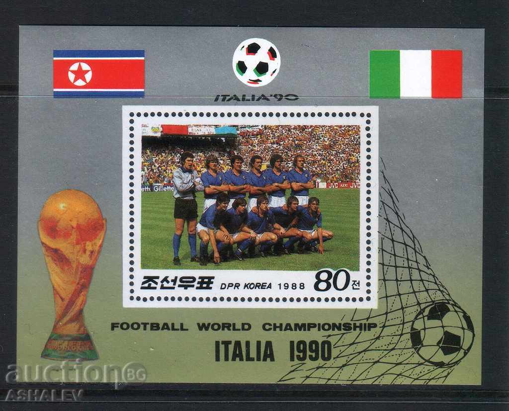 Coreea de Nord 1990 Bloc pur fotbal-Italia
