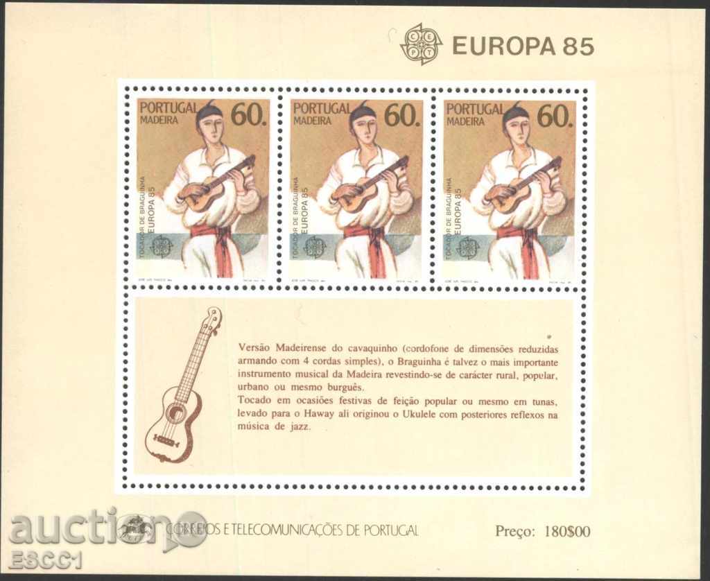 Чист блок  Европа СЕПТ 1985 от Португалия - Мадейра