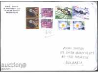 Traveled envelope with Aviation Mark 2015 Flowers Christmas from Poland
