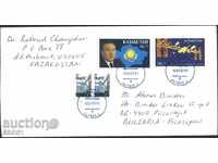 Пътувал плик с марки Космос, Президент 1993 от Казахстан