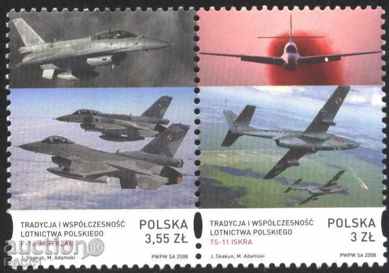 Чисти марки Авиация Самолети 2008  от Полша