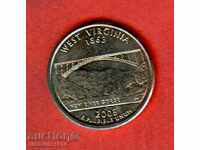 САЩ  USA 25 cent емисия issue 2005 P  WEST VIRGINIA НОВА UNC