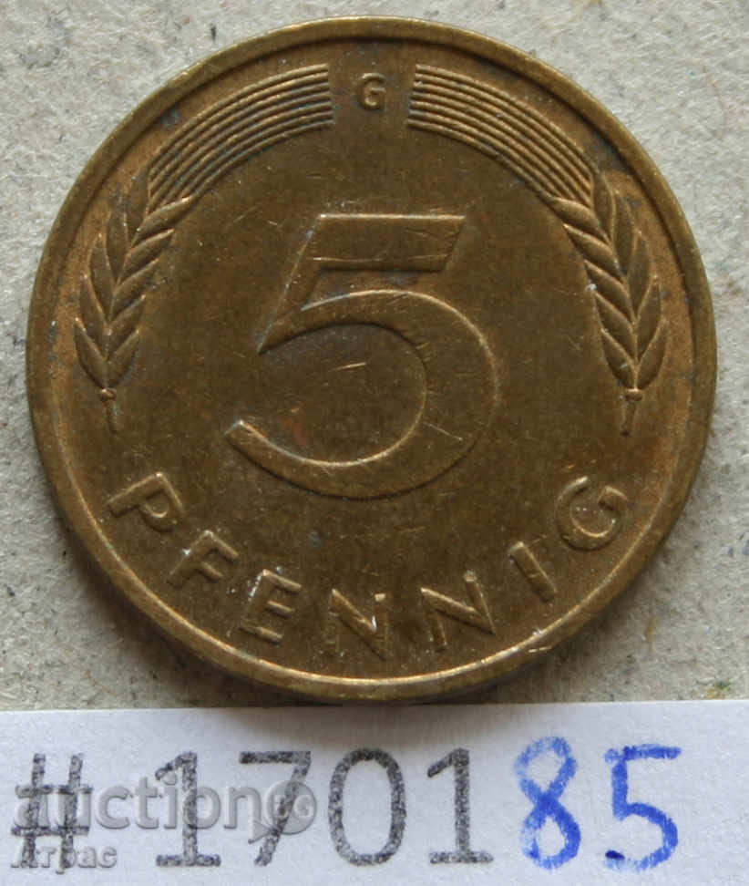 5 pfennigs 1980 G -GFR