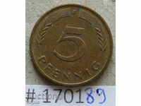 5 pfennig 1982 F - FGR