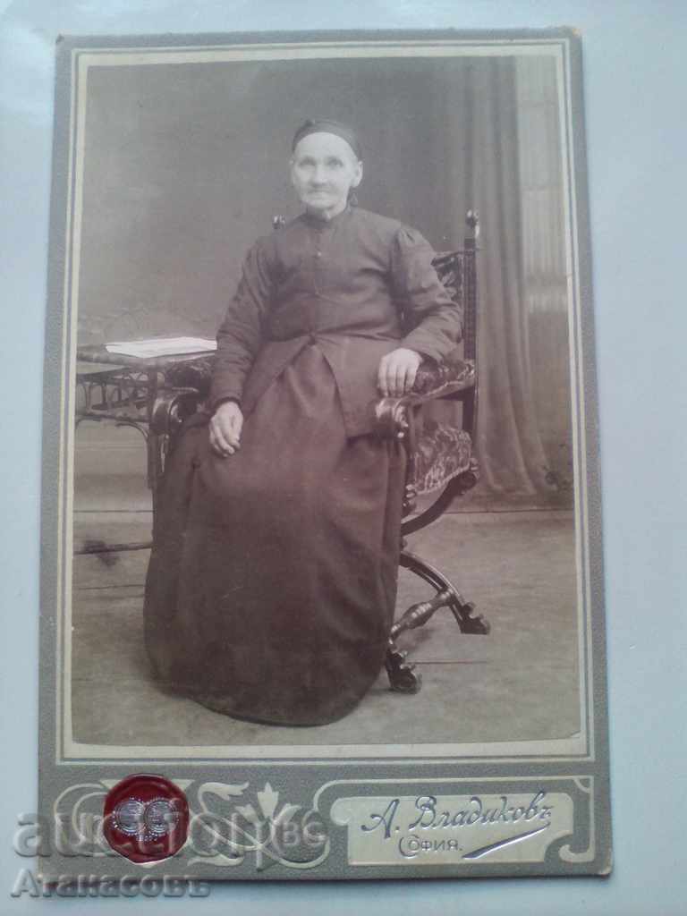 Παλιά φωτογραφία φωτογραφία από χαρτόνι CDV 1907 Vladikov Σόφια