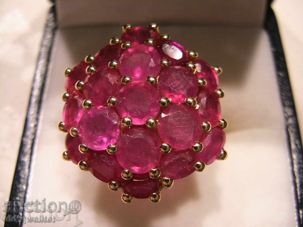 SILVER RING with RUBY, 925 SILVER, GOLD PLATED with price € 499.00 | 975.96 BGN