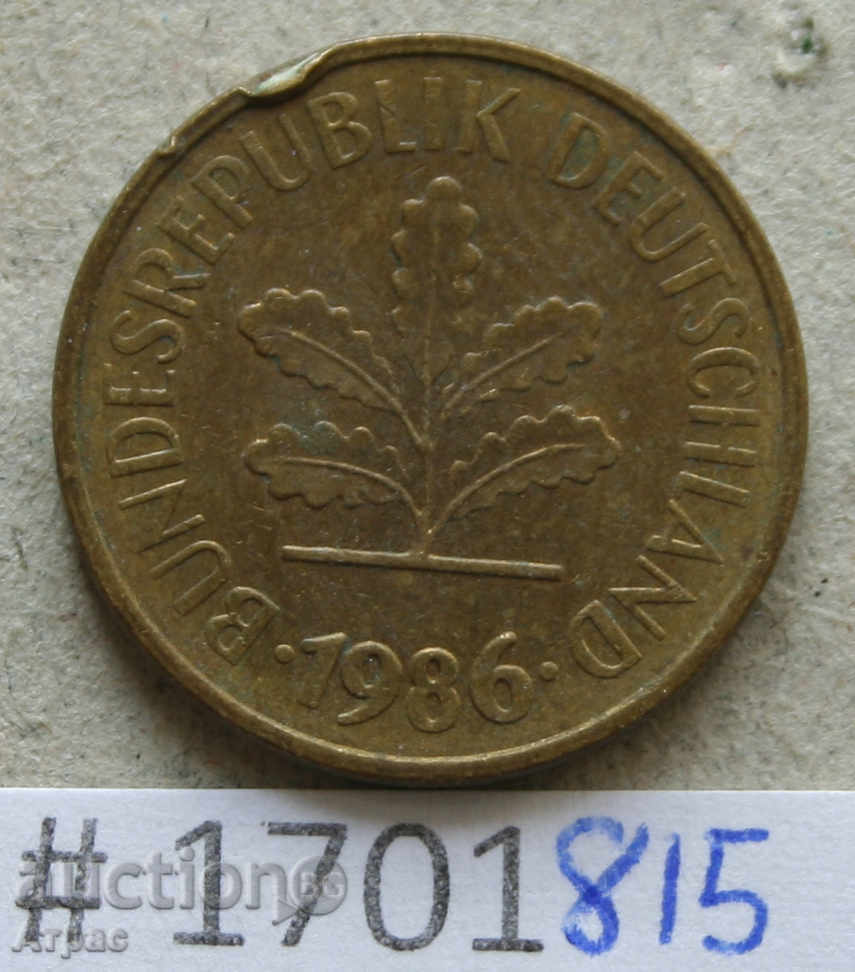 5 pfennigs 1986 J -GFR με τιμή € 0.26 | 0.51 BGN