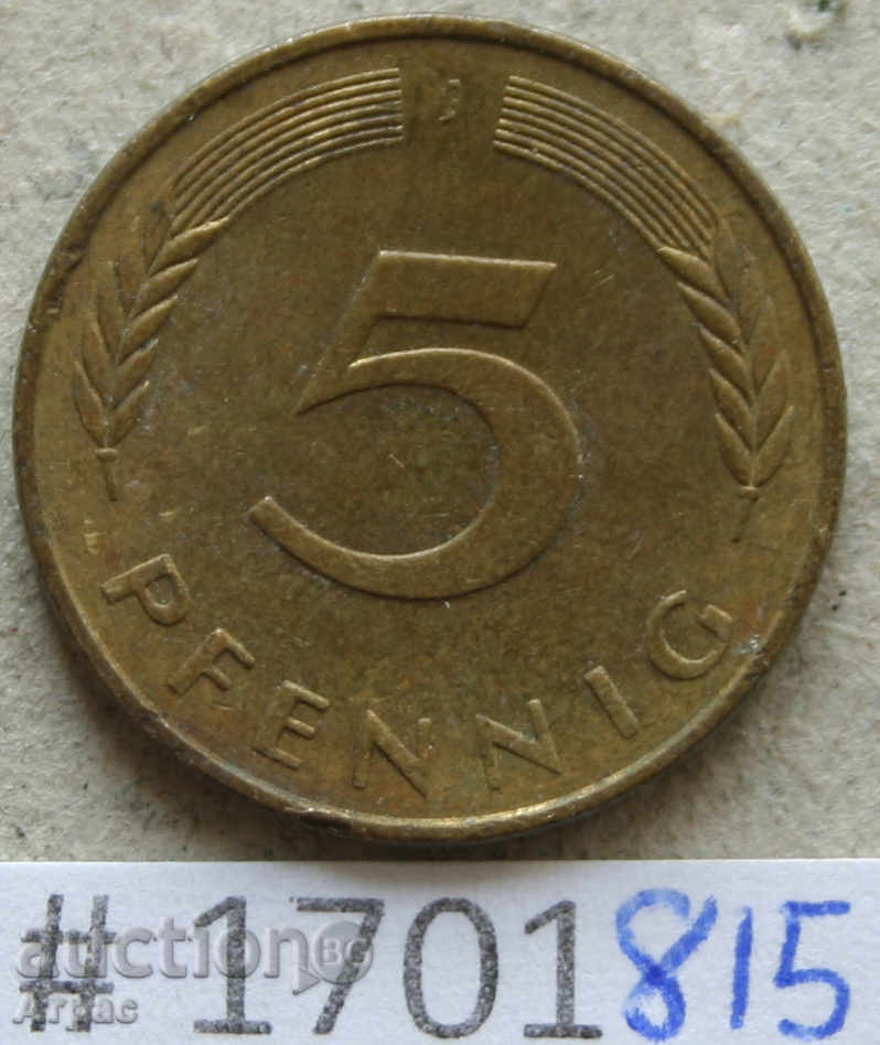 5 pfennigs 1986 J -GFR