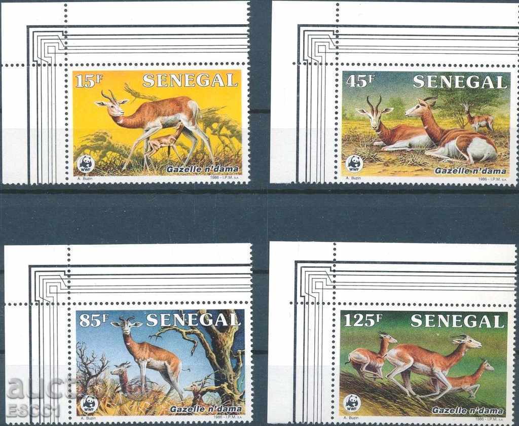 Чисти марки Фауна WWF Газели  1986 от Сенегал