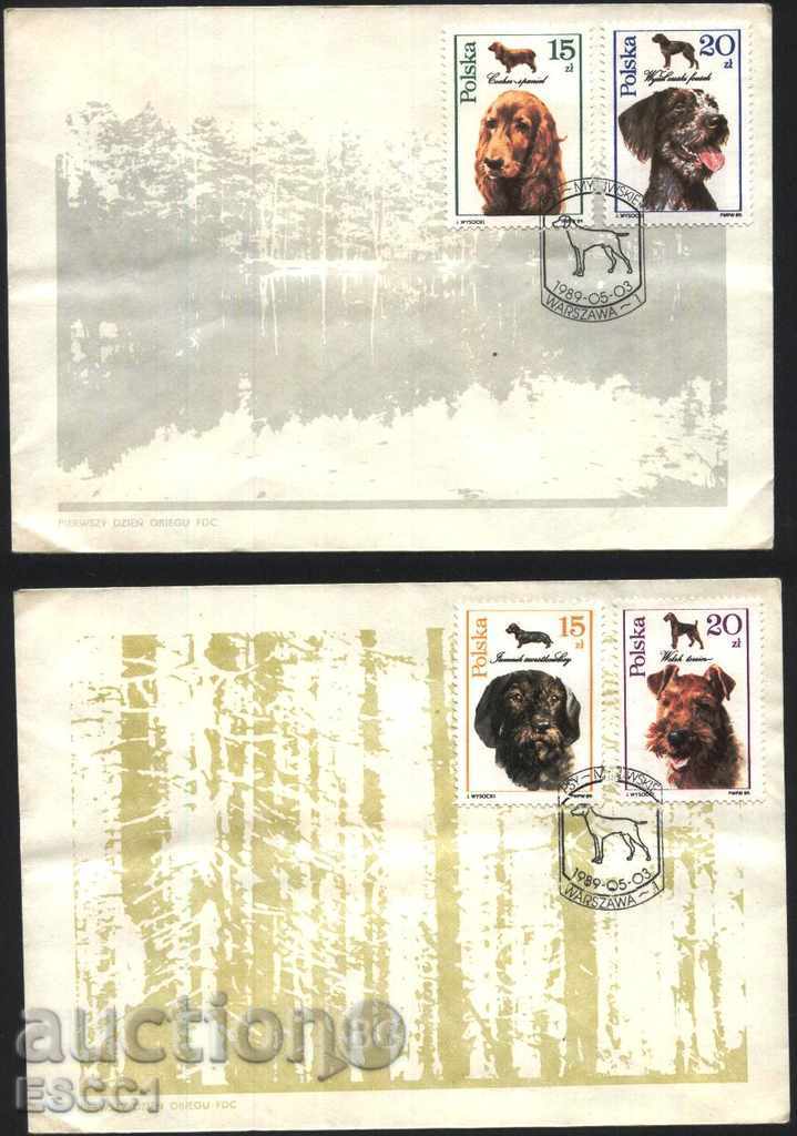 (FDC) Fauna Dogs 1989 from Poland with price 3.50 BGN | € 1.79