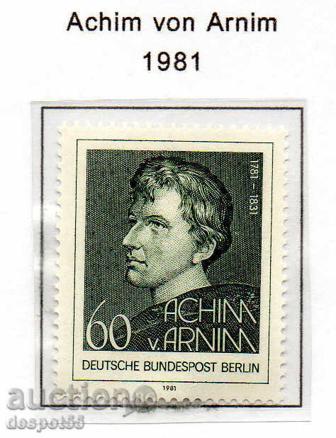 1981. Berlin. Ludwig von Arnim (1781-1831), poet.