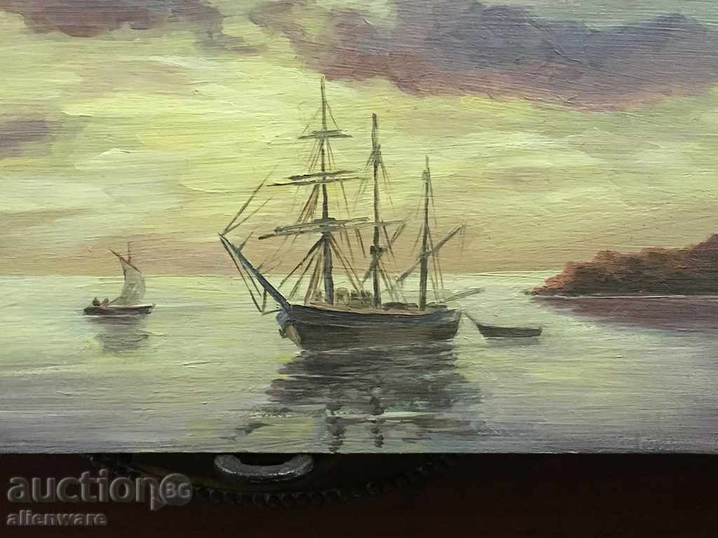 Marine landscape miniature of Vasiliy Phohomov with price 190.00 BGN | € 97.15 Marine landscape miniature of Vasiliy Phohomov with price 190.00 BGN | € 97.15