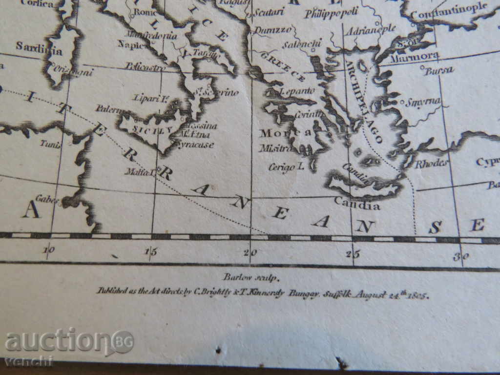 1805 - OLD MAP - EUROPE - ORIGINAL = EXCELLENT + with price € 39.99 | 78.21 BGN