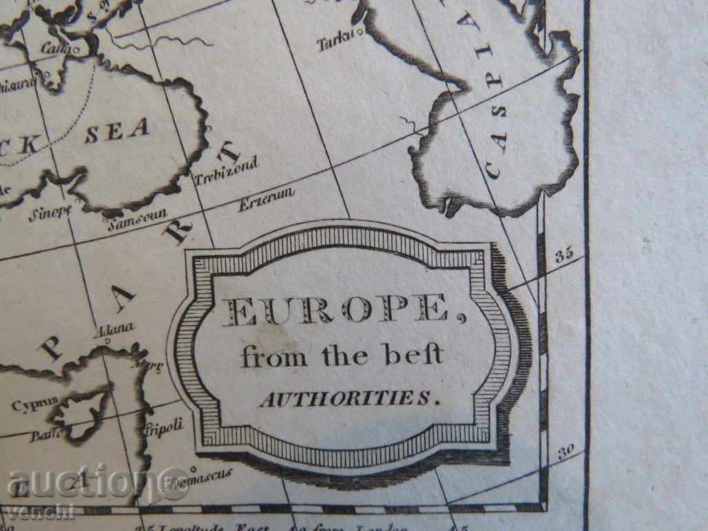 Licitație 1805 - HARTĂ VECHE - EUROPA - ORIGINAL = EXCELENT + Licitație 1805 - HARTĂ VECHE - EUROPA - ORIGINAL = EXCELENT +