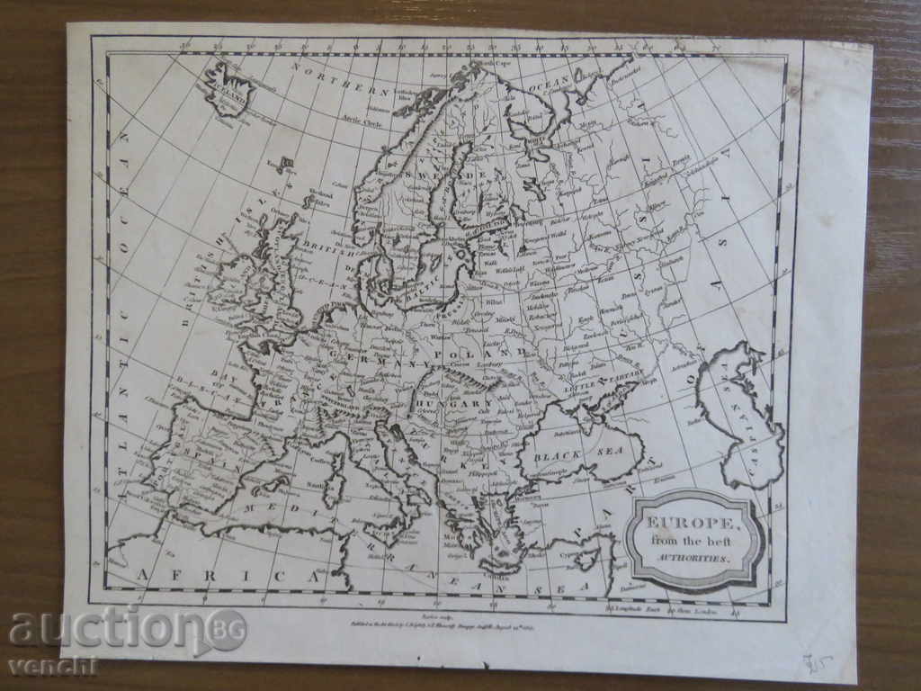 1805 - OLD MAP - EUROPE - ORIGINAL = EXCELLENT +