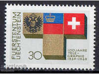 1969. Liechtenstein. 100 de ani Telegraph.