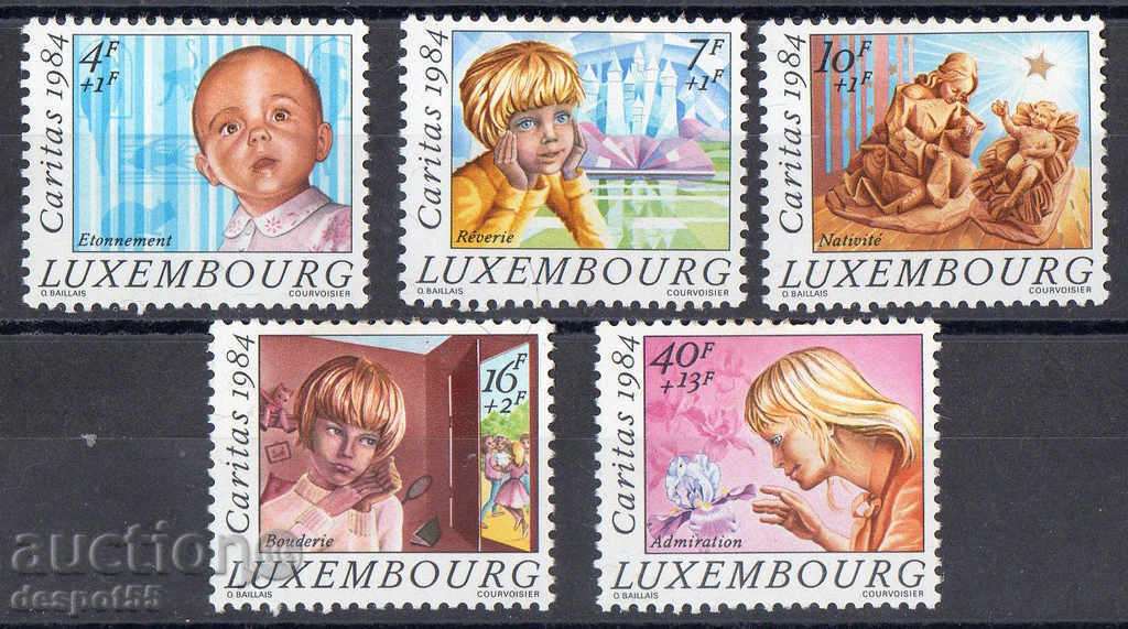 1984. Luxembourg. Caritas. Children with different moods.