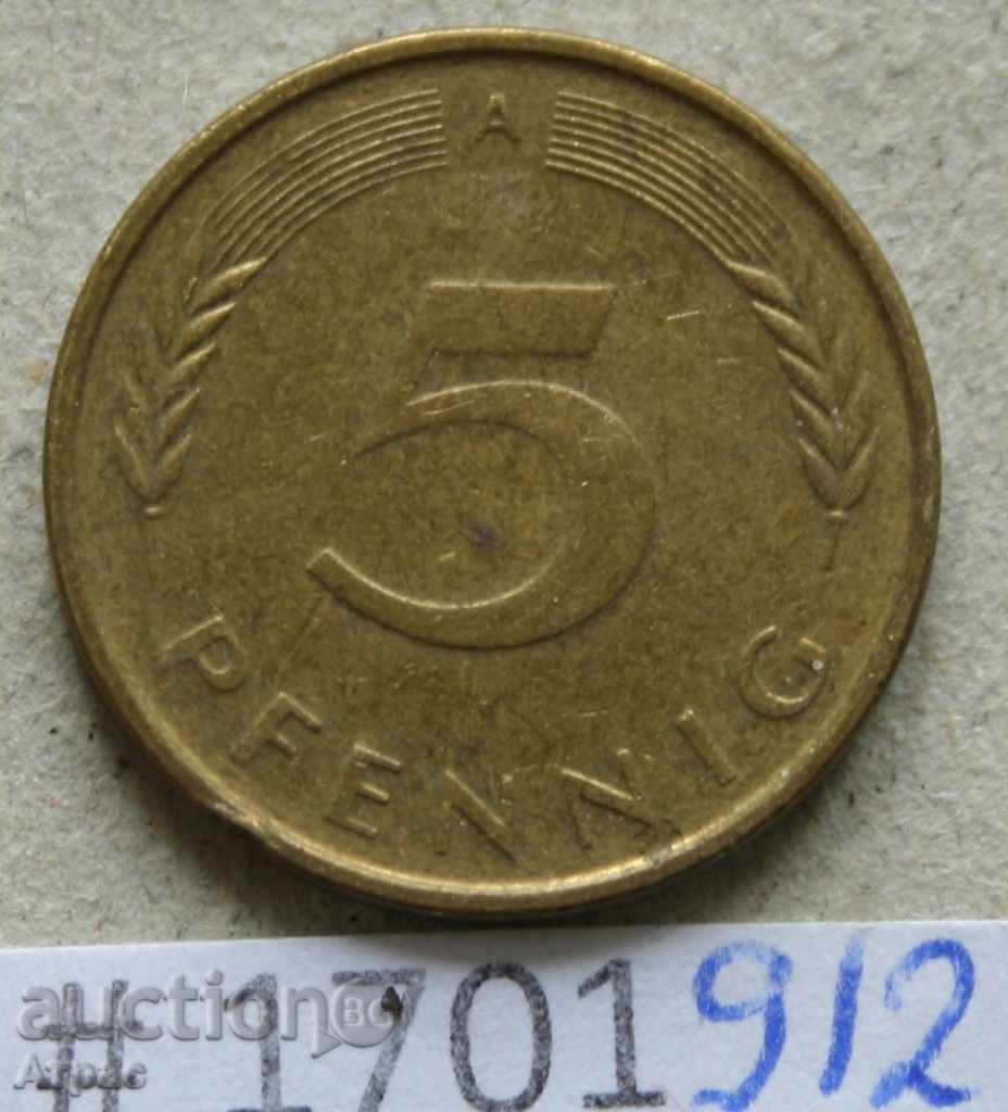 5 pfennigs 1990 Α -GFR