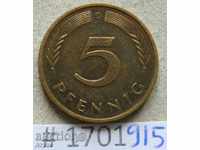 5 pfennigs 1990 D -GFR