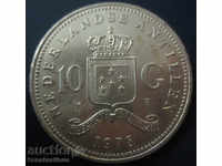 Antilles 10 Guilder 1978 Silver UNC Rare