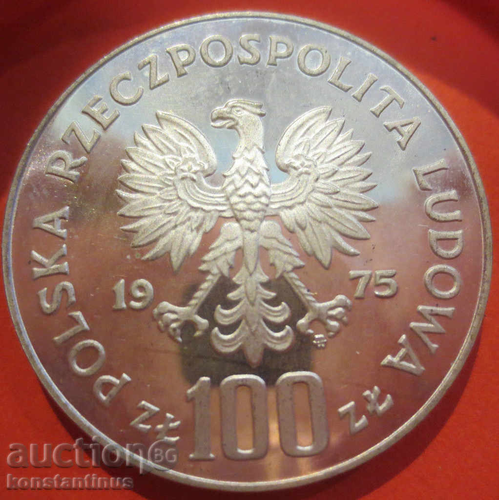 Polonia 100 PLN 1975 Argint PROOF UNC Rare cu preț € 28.12 | 55.00 BGN