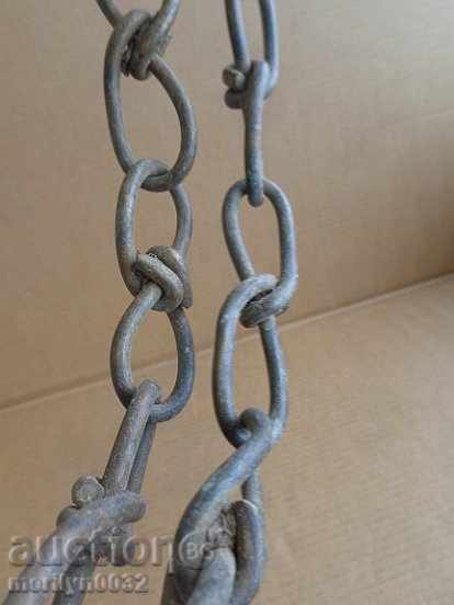 Old forged chain with ring made of bronze hand-knit chain with price 54.00 BGN | € 27.61 Old forged chain with ring made of bronze hand-knit chain with price 54.00 BGN | € 27.61