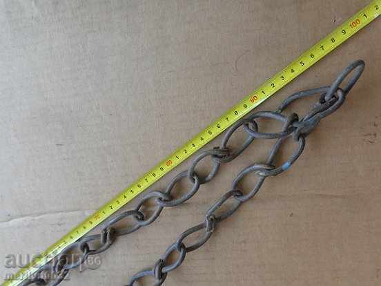 Old forged chain with ring made of bronze hand-knit chain - 5 Old forged chain with ring made of bronze hand-knit chain - 5