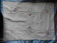 old embroidered tablecloth