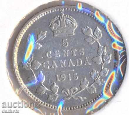 Canada 5 cenți în 1915, rare