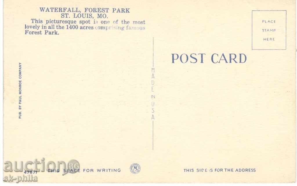 Antique postcard USA - Saint Louis, waterfall with price 2.00 BGN | € 1.02