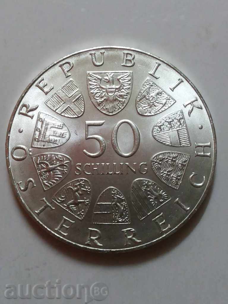 50 șilingi Austria 1974 de argint