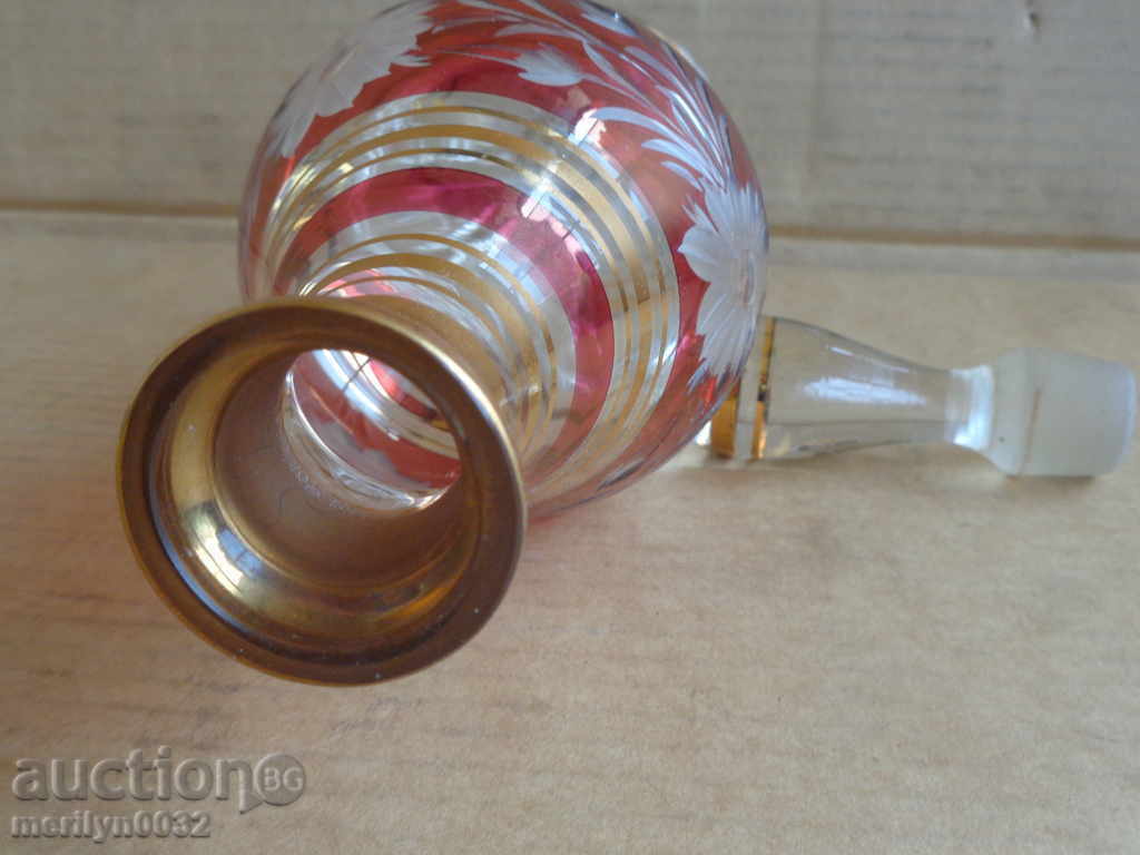 Carafe stoppe earta bottle of gilded engravings in the 20th century - 5 Carafe stoppe earta bottle of gilded engravings in the 20th century - 5