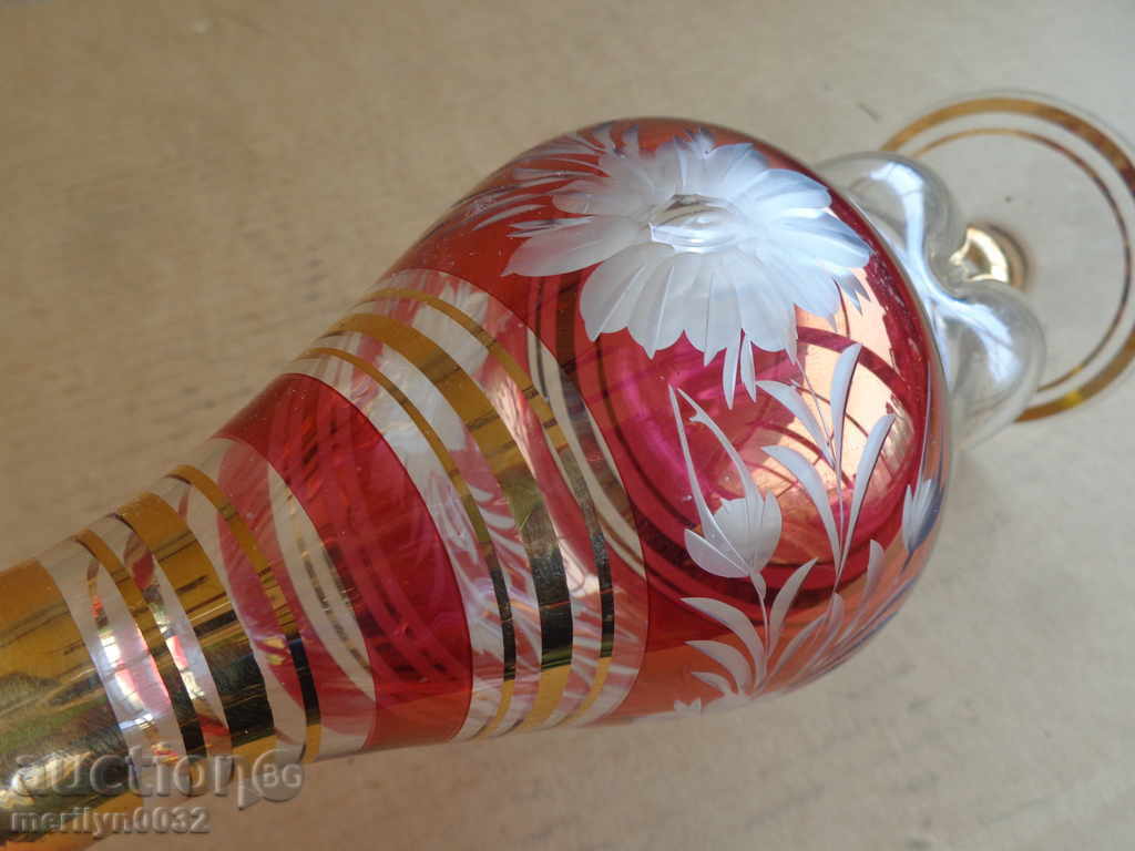 Carafe stoppe earta bottle of gilded engravings in the 20th century - 7 Carafe stoppe earta bottle of gilded engravings in the 20th century - 7