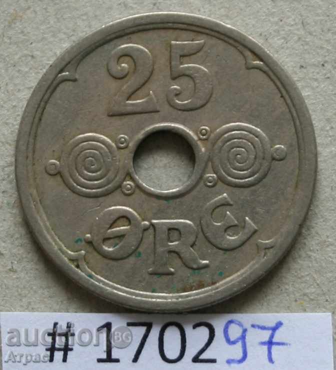 25 оре 1938 Дания -рядка монета