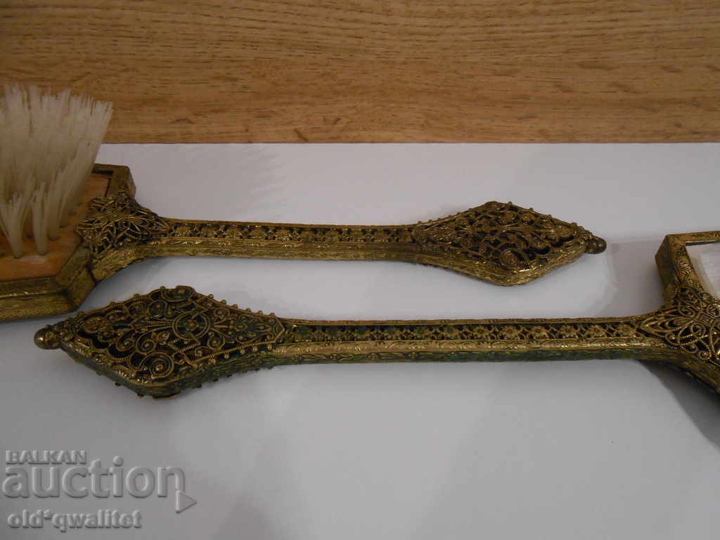 Πινέλο αντίκα με καθρέφτη, φιλιγκράν κατασκευή - 6