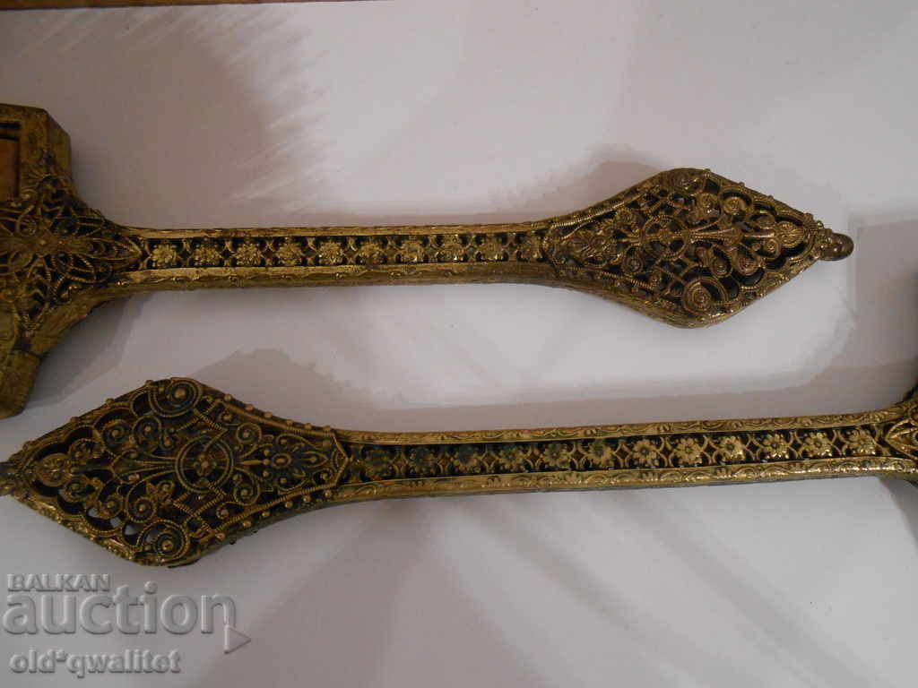 Πινέλο αντίκα με καθρέφτη, φιλιγκράν κατασκευή - 7