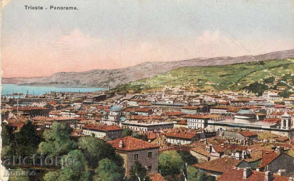 Antique postcard - Trieste - panorama