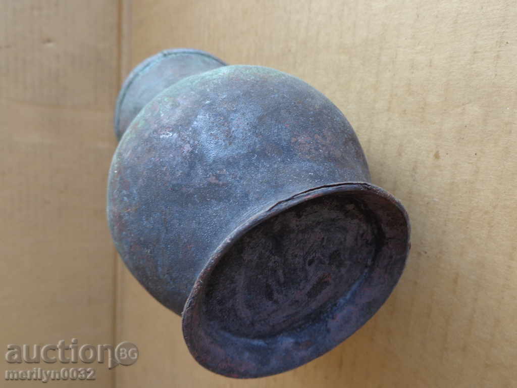 Auction Copper old copper jug, copper vessel glass goblet Auction Copper old copper jug, copper vessel glass goblet