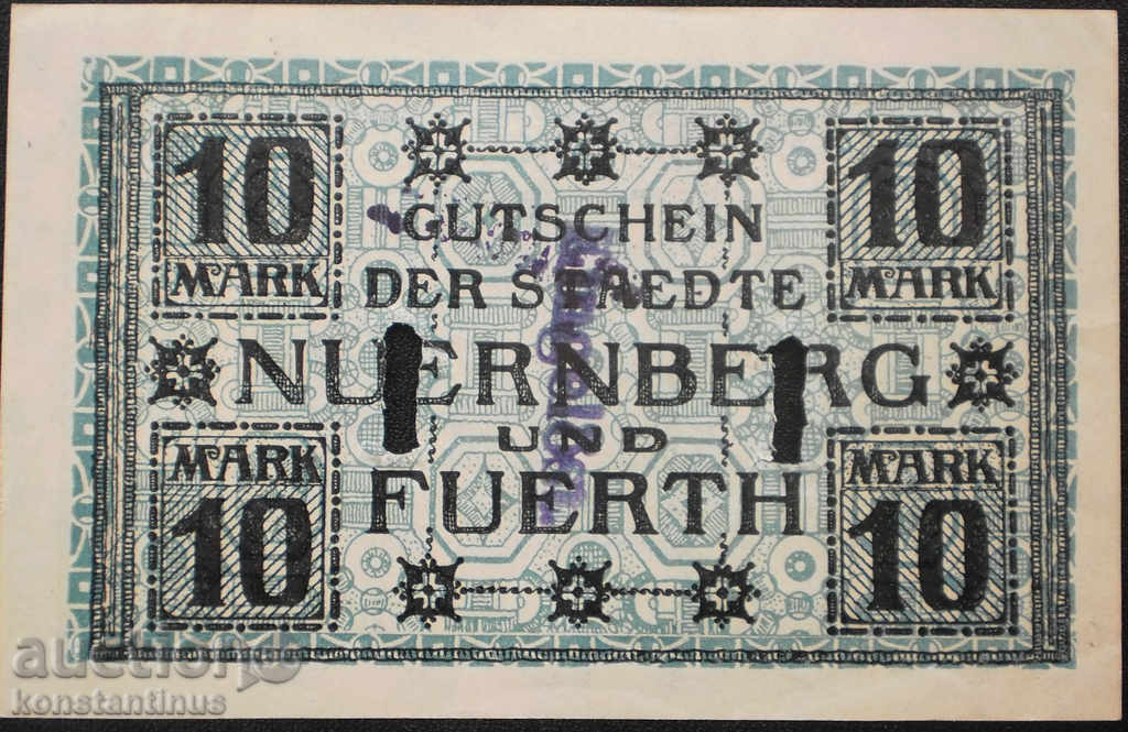Germania 10 Mark 1918 UNC Rare Varietate cu preț € 7.67 | 15.00 BGN