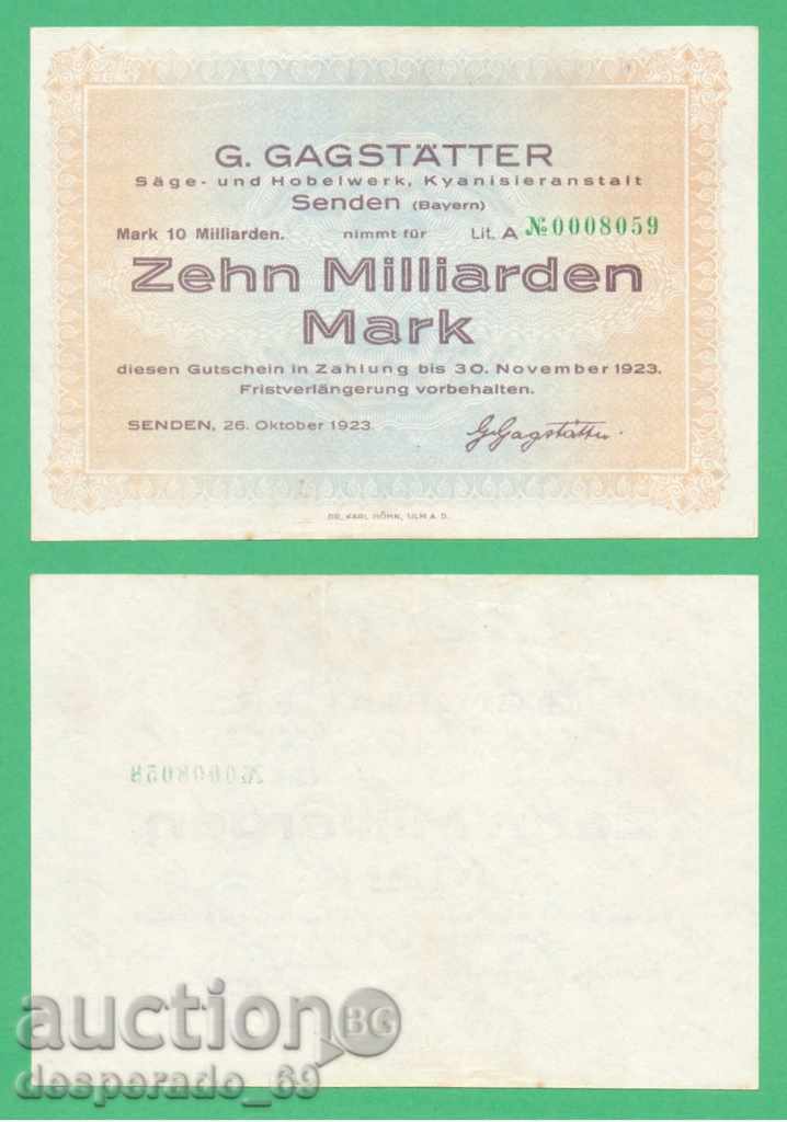 (¯`'•.¸ГЕРМАНИЯ (Senden) 10 милиарда марки 1923¸.•'´¯)